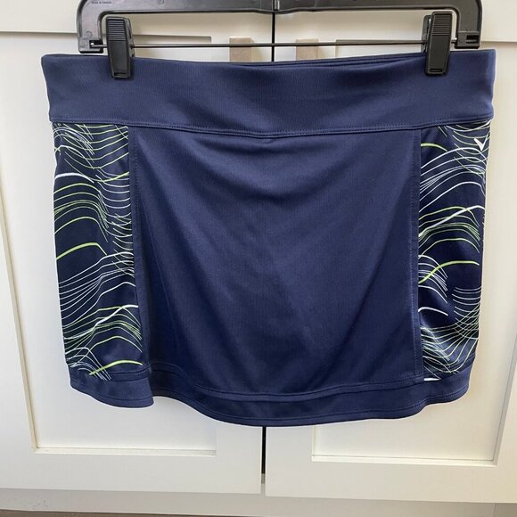 Callaway Opti-Dri Activewear Poly Golf Skirt/Skort Navy w Grn Wht Side Panels M - Picture 5 of 10